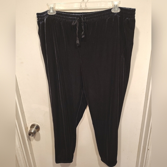 GAP Women's Navy Velvet Velour Pull-On Jogger Pants Sz XXL Casual Loungewear - Picture 1 of 6